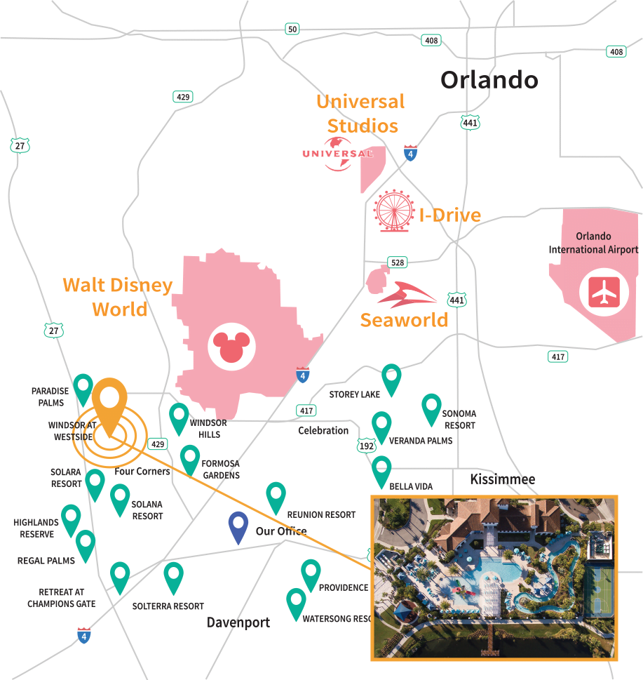 Windsor at Westside Resort Location Map